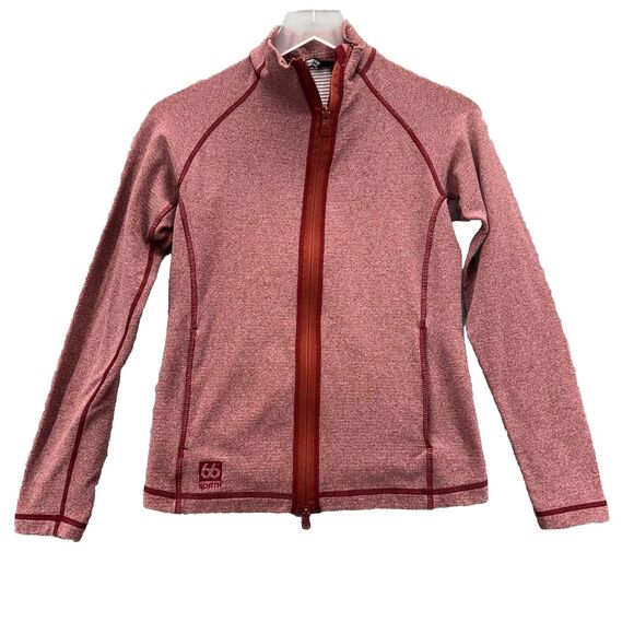 66 North Iceland Womens VIK Jacket Size Medium Red Stretch Active Outdoor Hiking - Picture 1 of 10